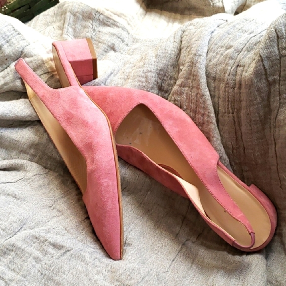 💕 Everlane The Editor Slingback - Rosewood Pink Suede Italy Size 8